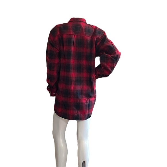 SOLD NWT Field & Stream Red Flannel Button Down Corduroy Trim at the Collar Cuff - Picture 2 of 8
